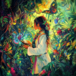 Persona en un paisaje selvático